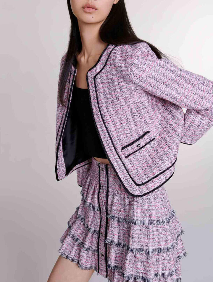 Falda corta de tweed