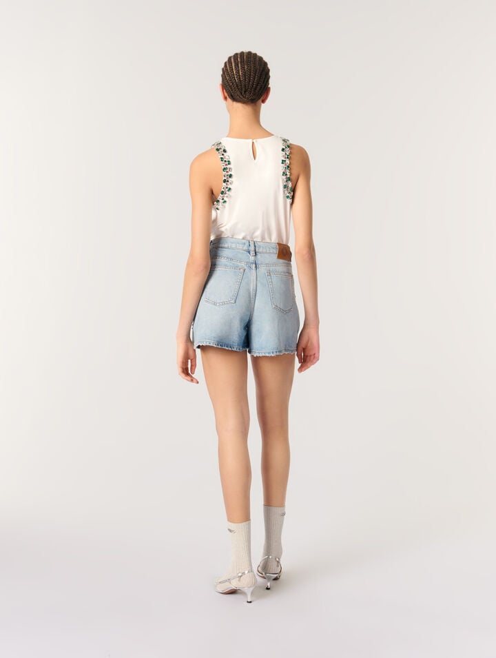 Camiseta de tirantes con strass