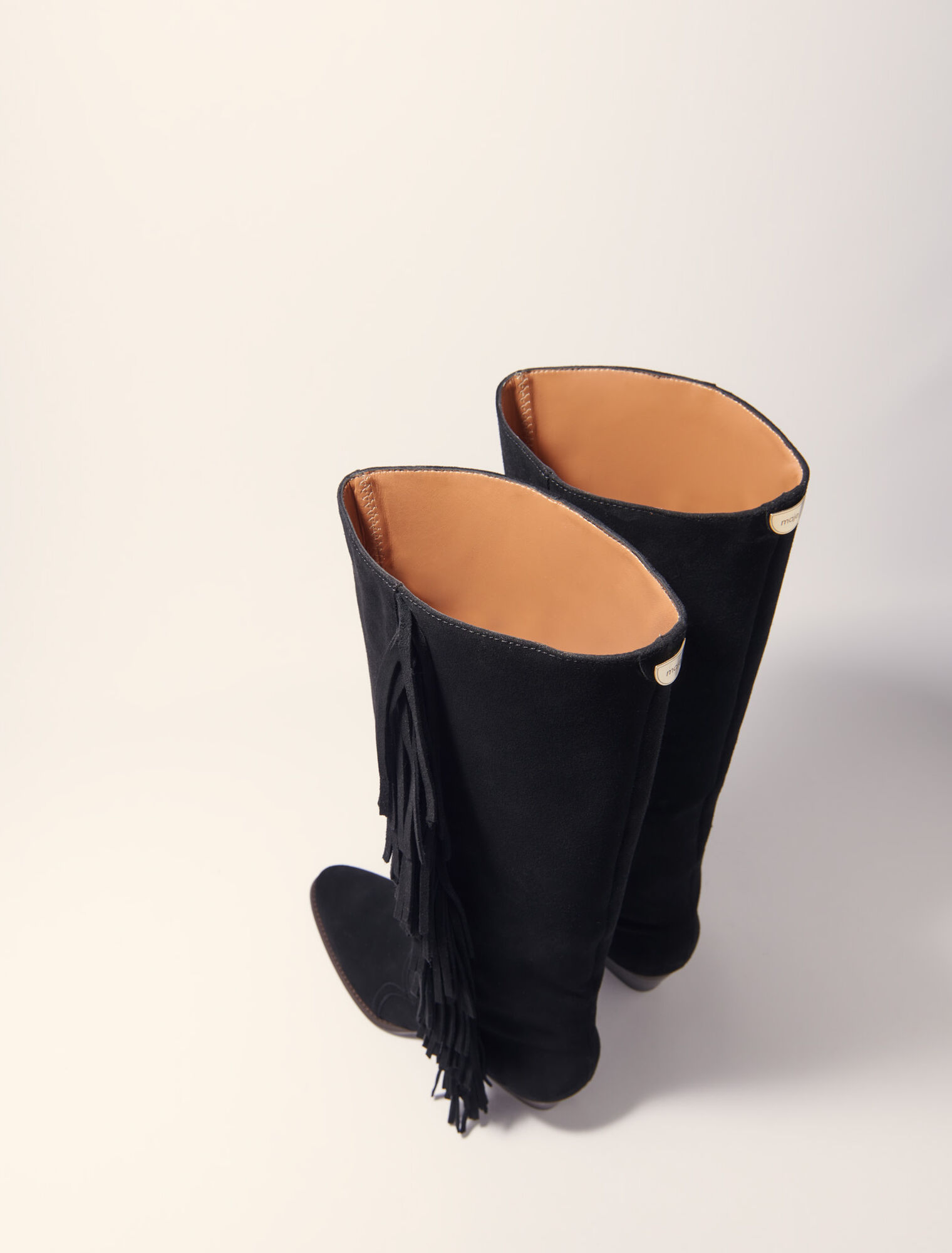 Botas de vaquero de ante con flecos