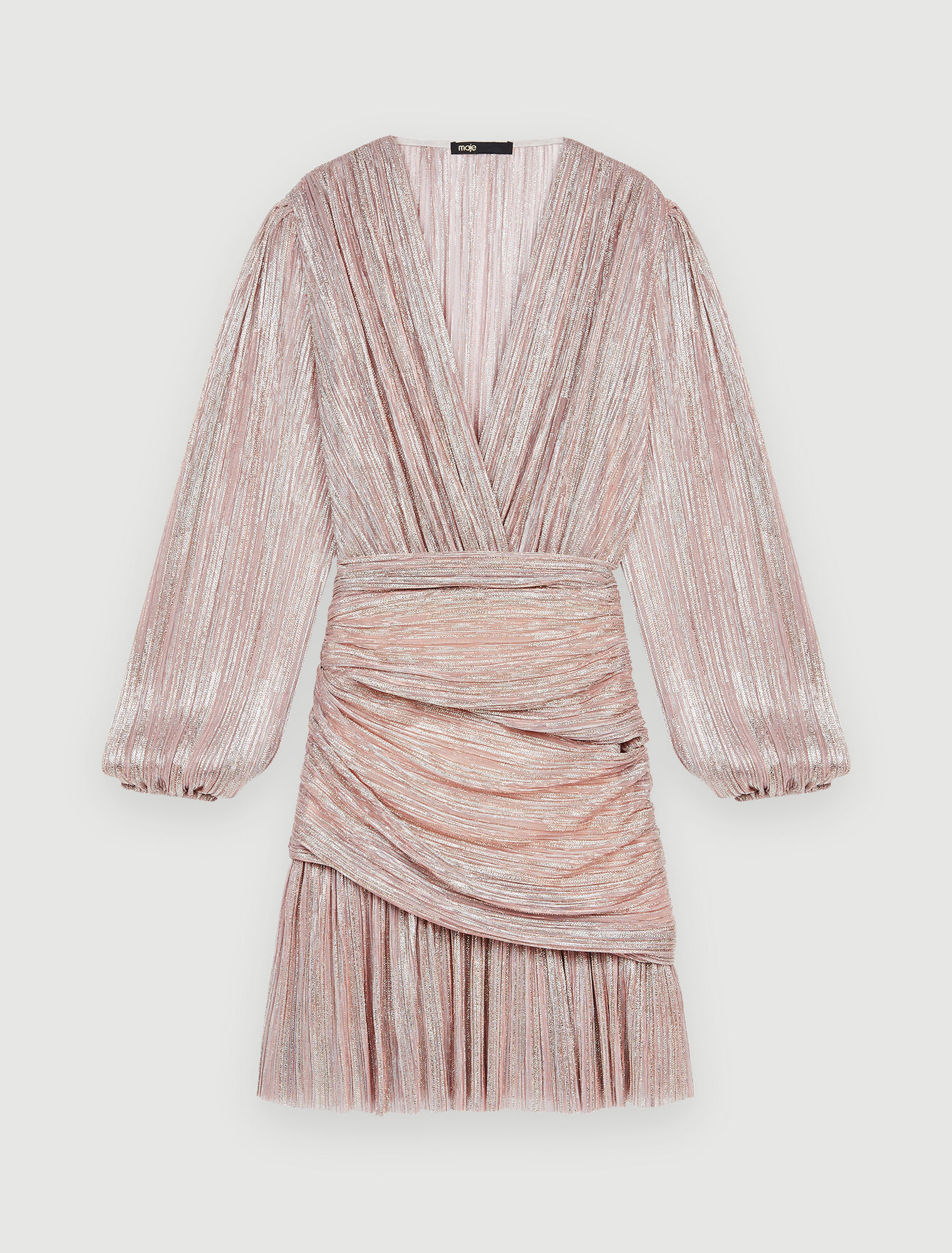 Vestido drapeado de lurex