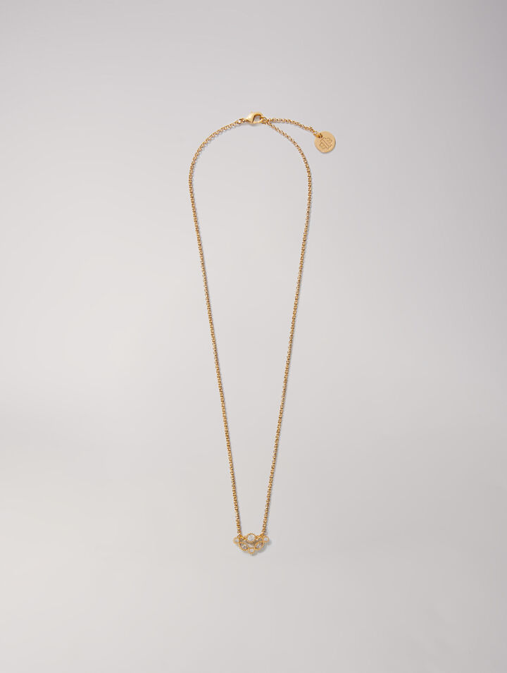 Collar dorado con brillantes
