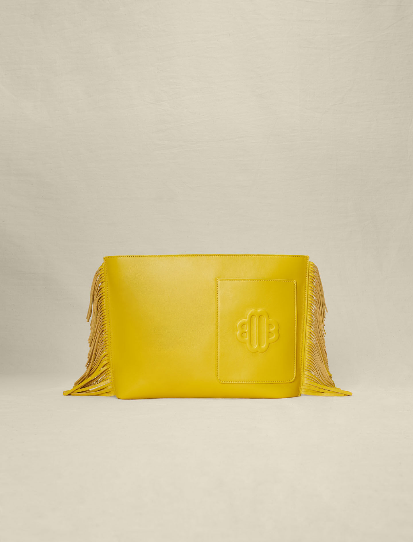 Bolso de mano de piel con flecos Bolsos pequenos articulos de cuero Maje