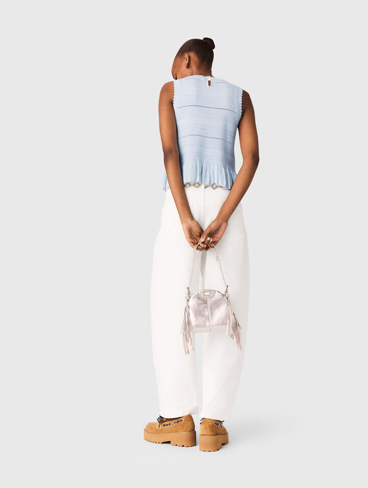 Top de punto con volantes