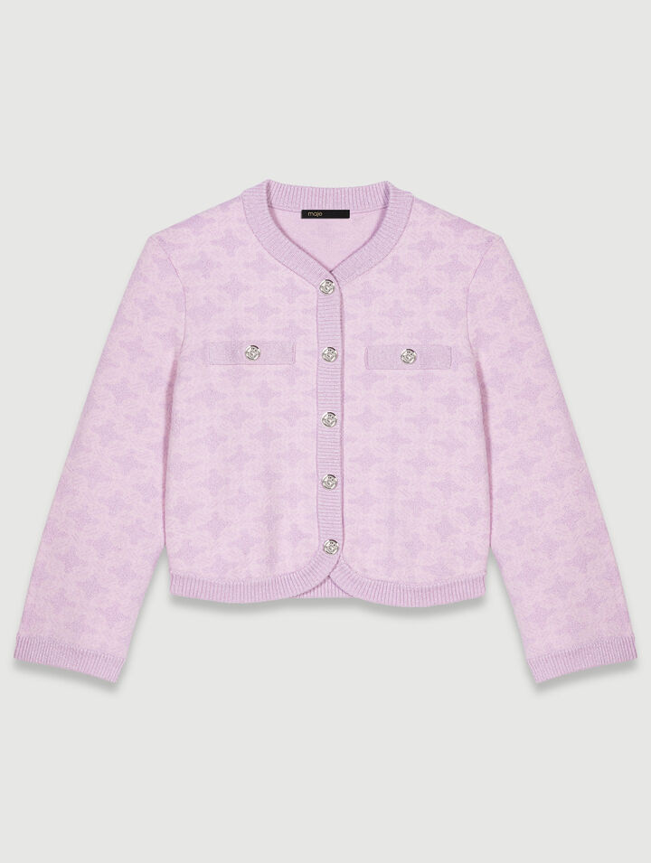 Cárdigan de punto efecto jacquard