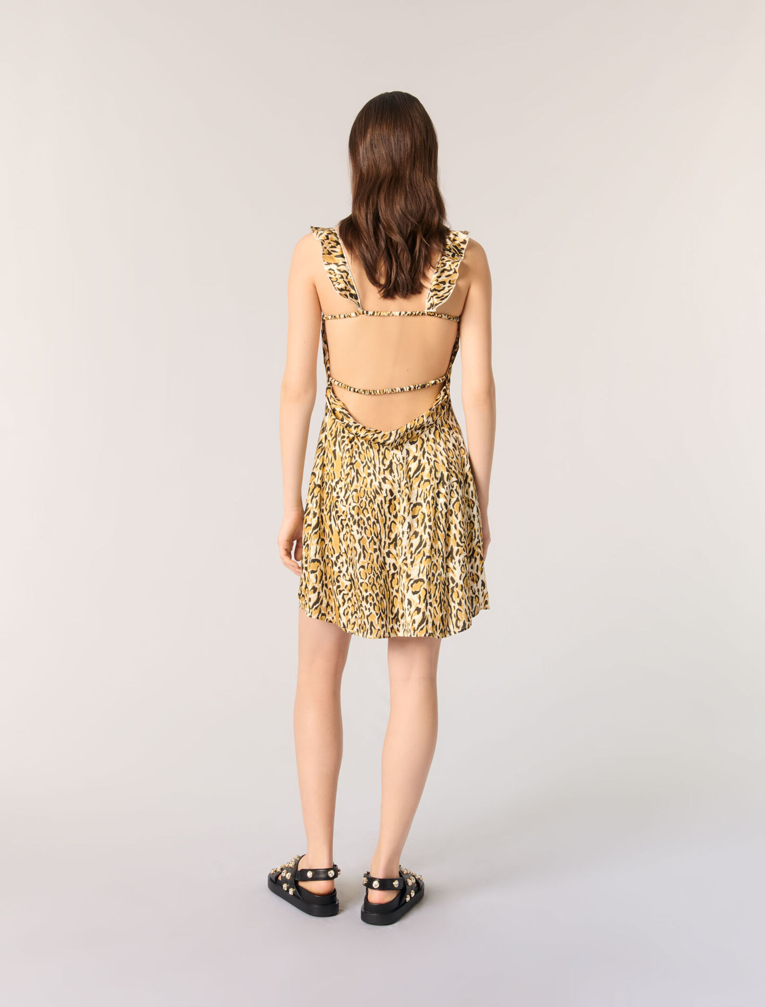 Vestido corto estampado de leopardo
