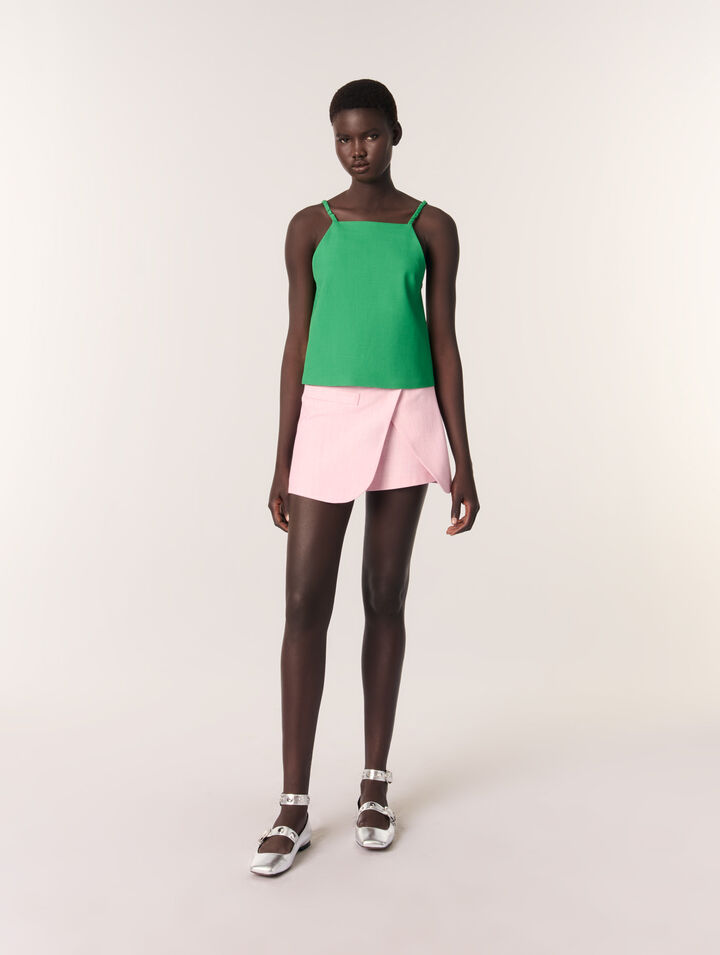 Pantalón corto de traje trampantojo