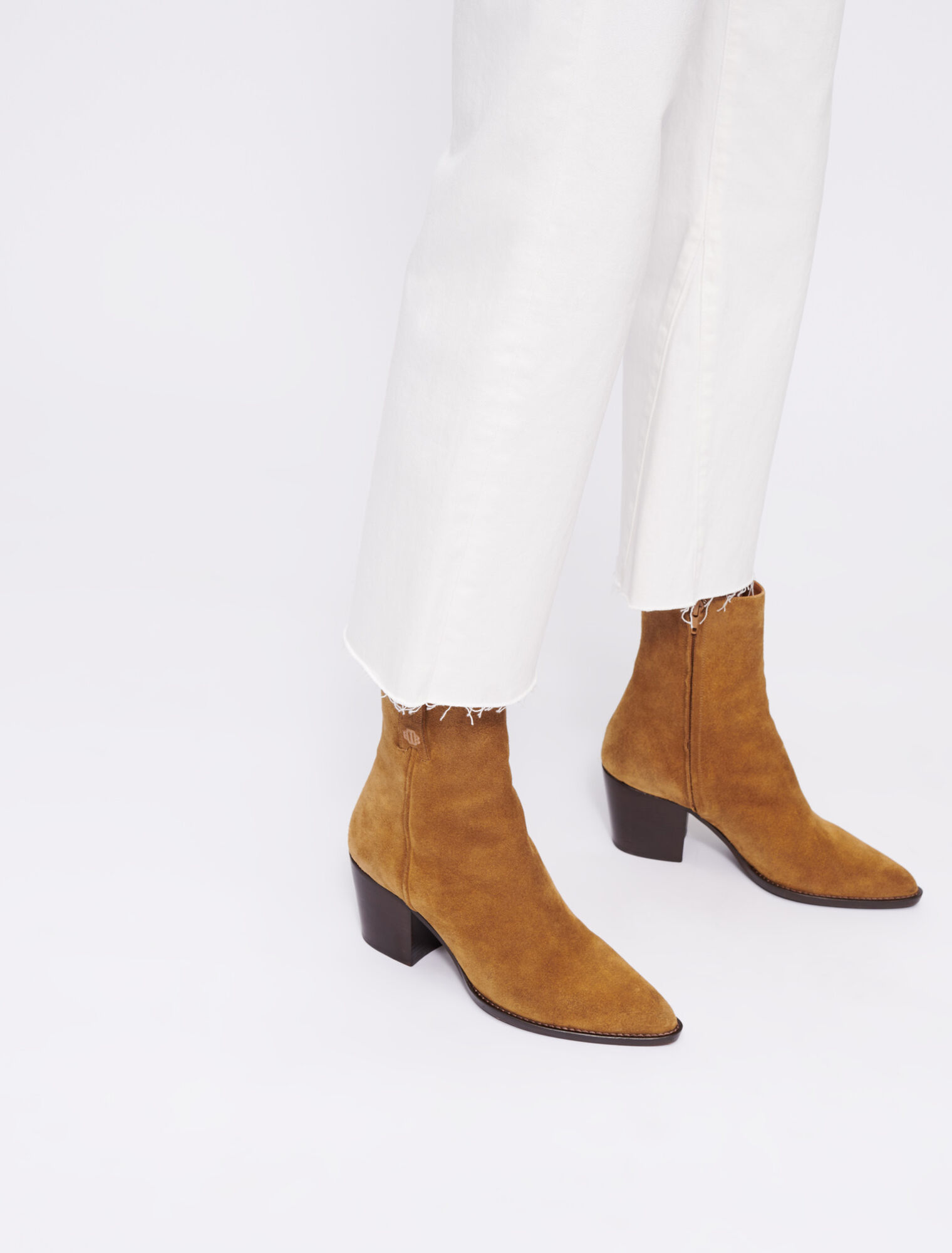 Botas de piel de ante camel