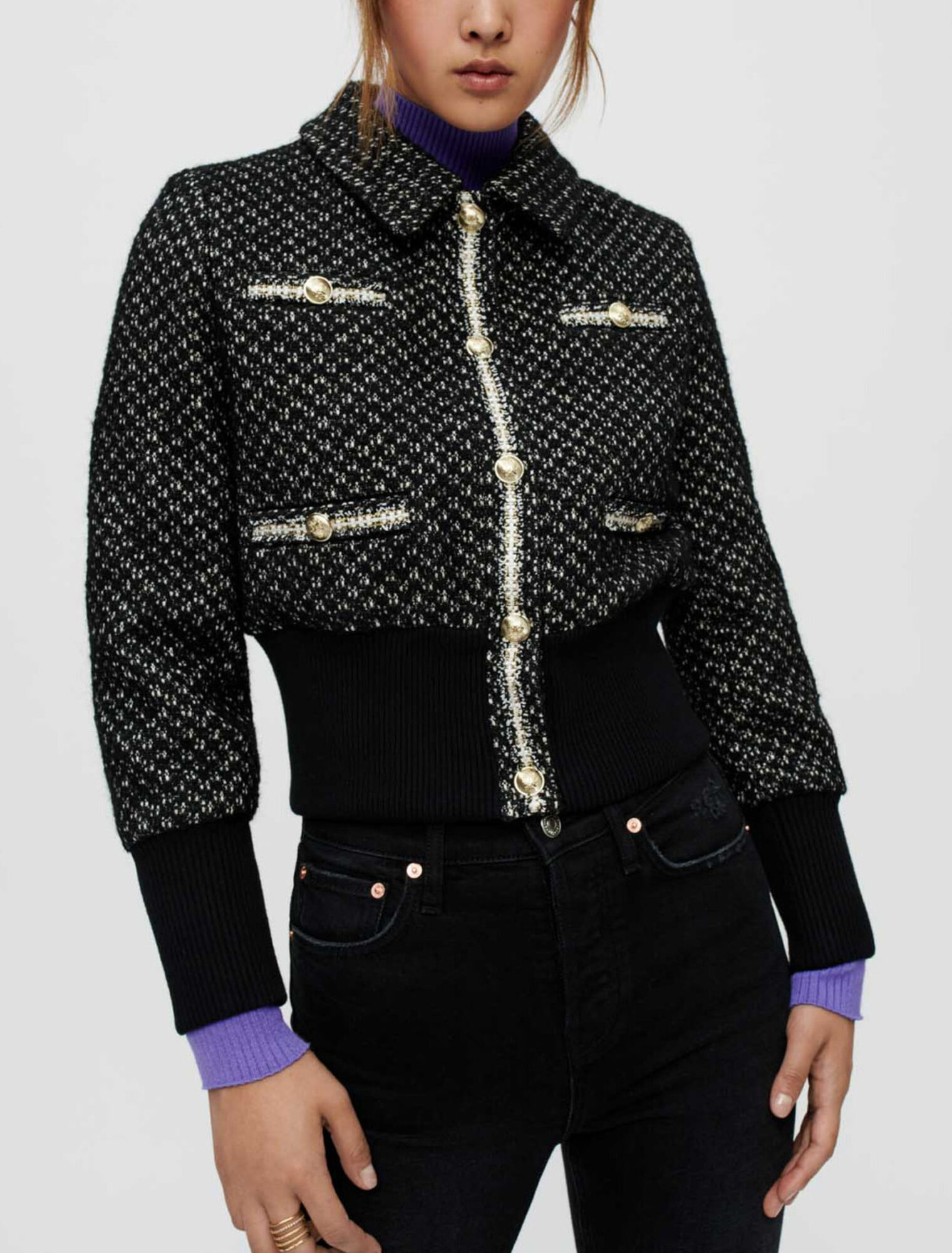 Cazadora de tweed ceñida
