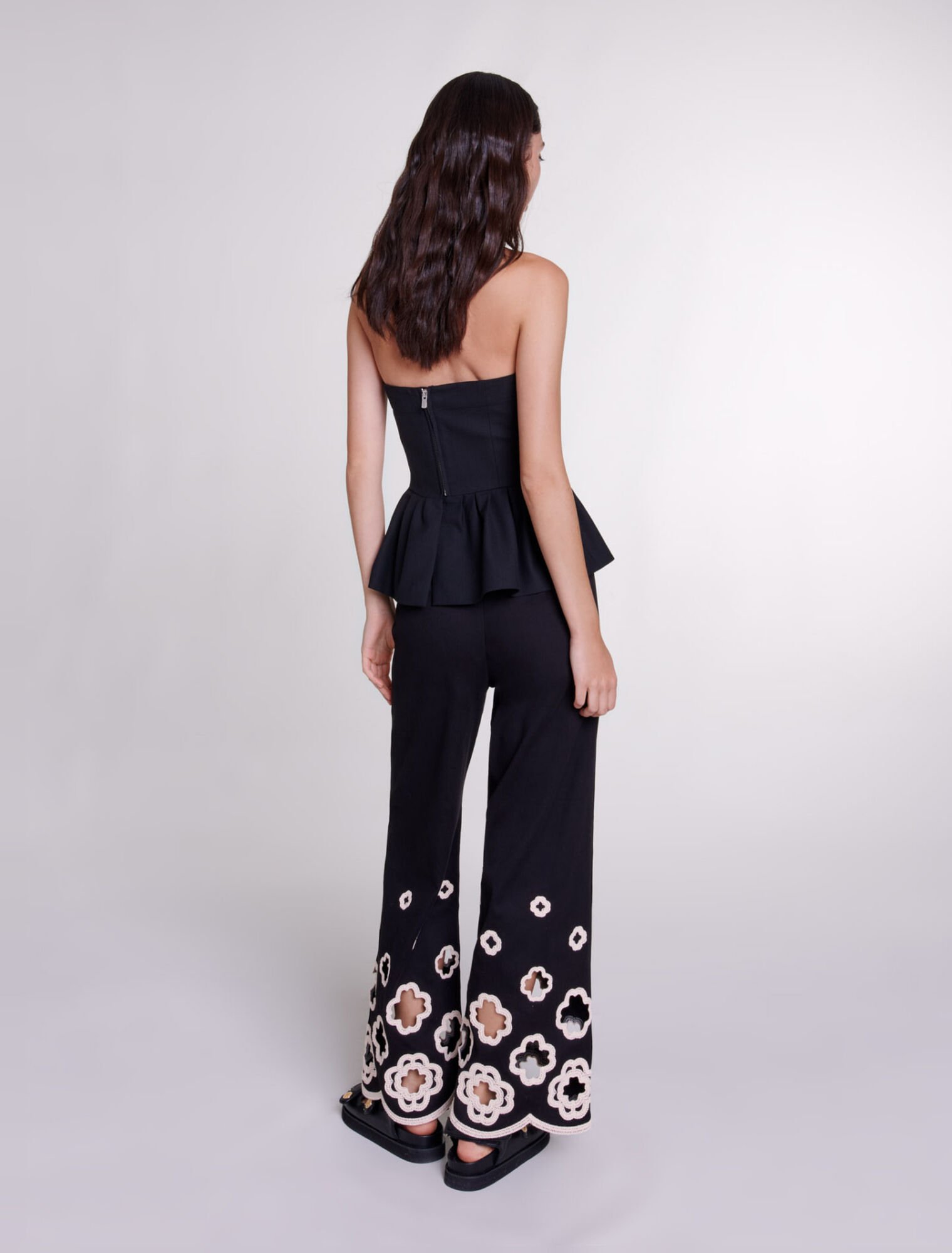 Pantalón ancho de ganchillo