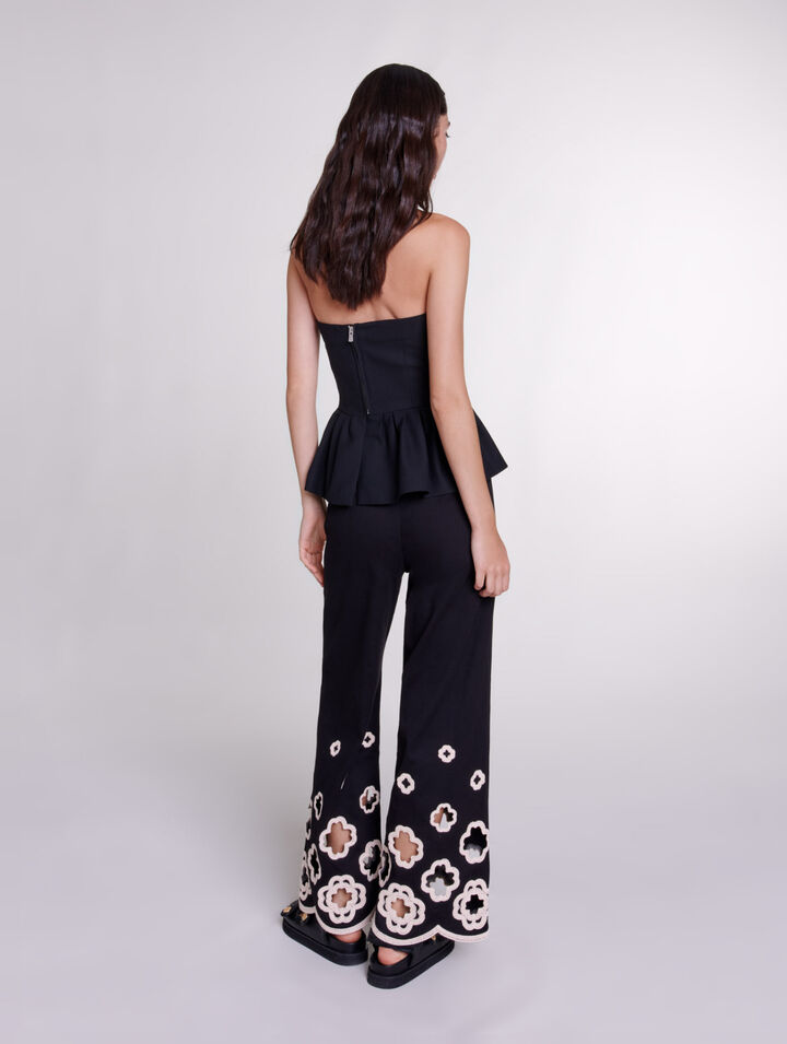 Pantalón ancho de ganchillo