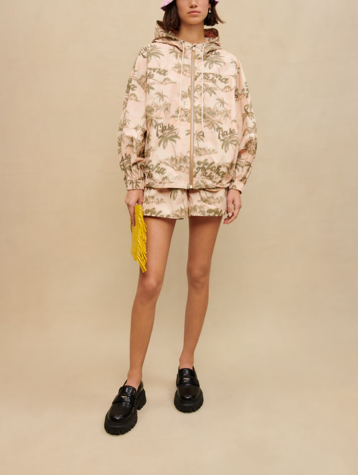 Chaqueta con estampado de palmeras