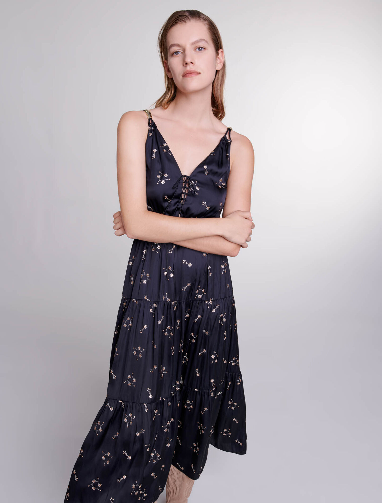 Vestido largo con lentejuelas