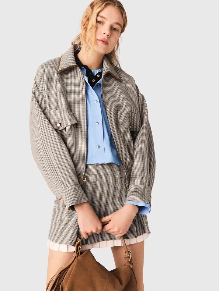 Cazadora bomber de cuadros