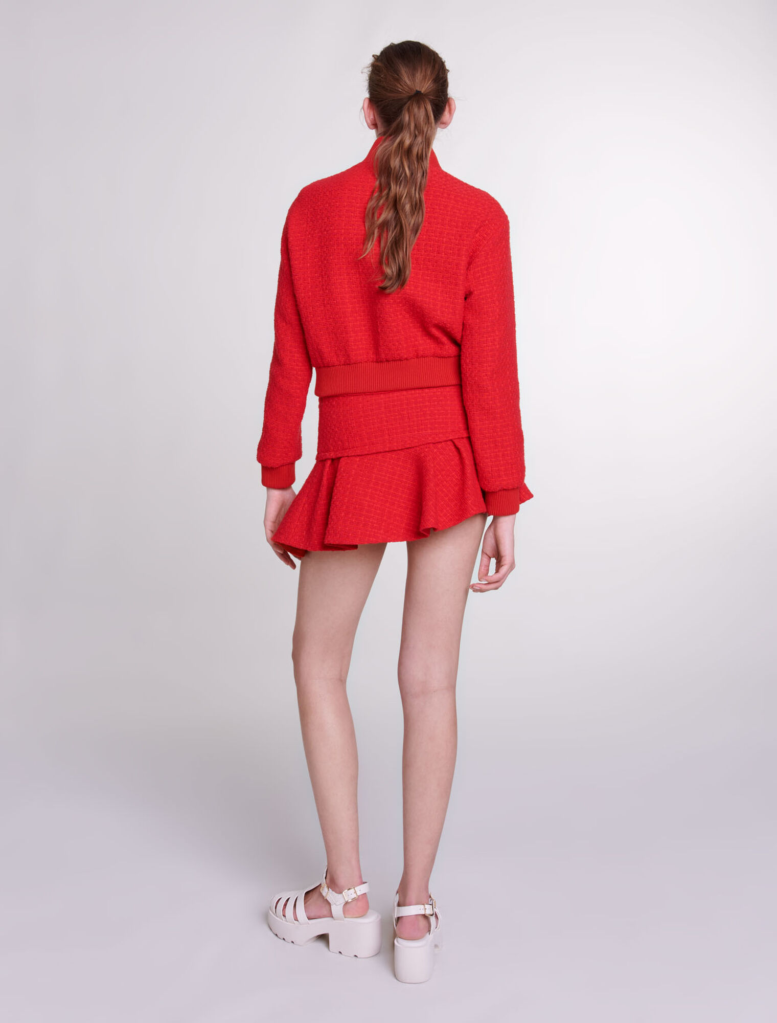 Minifalda en tweed asimétrica