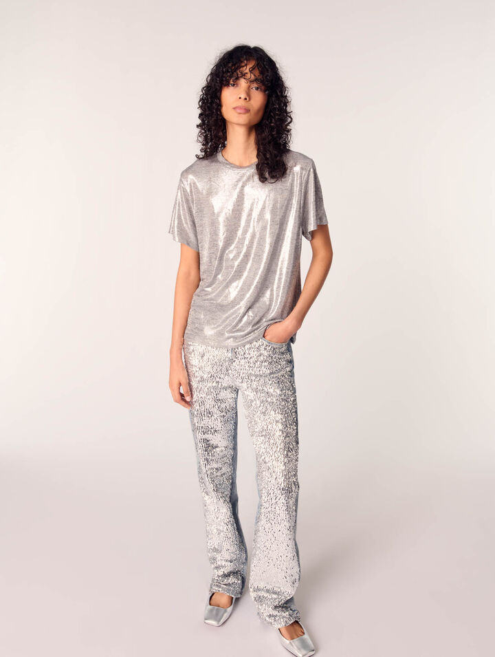 Camiseta de lamé