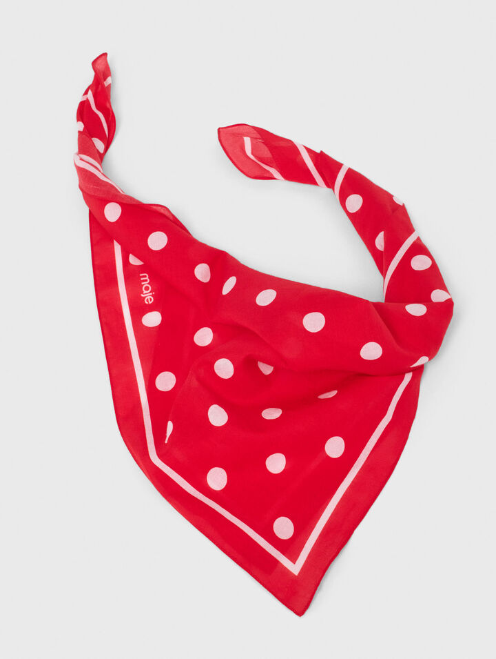 Bandana de algod&oacute;n con lunares
