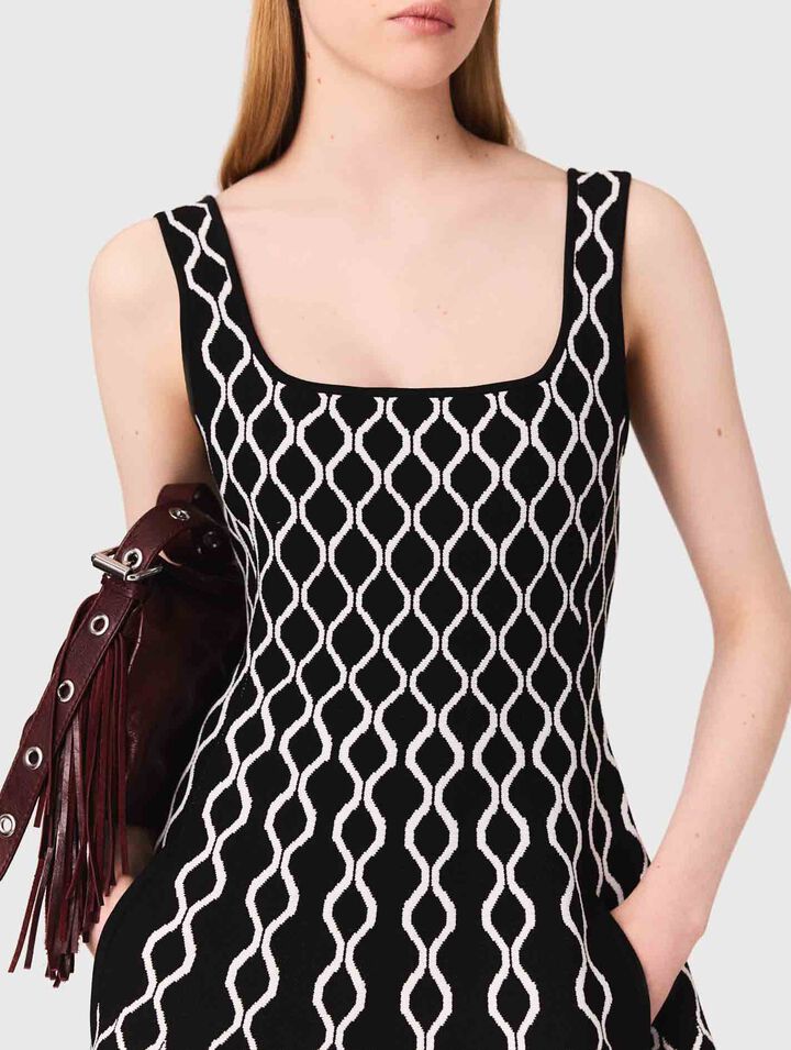 Vestido midi de punto jacquard