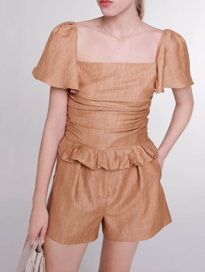 Pantalón corto de lino