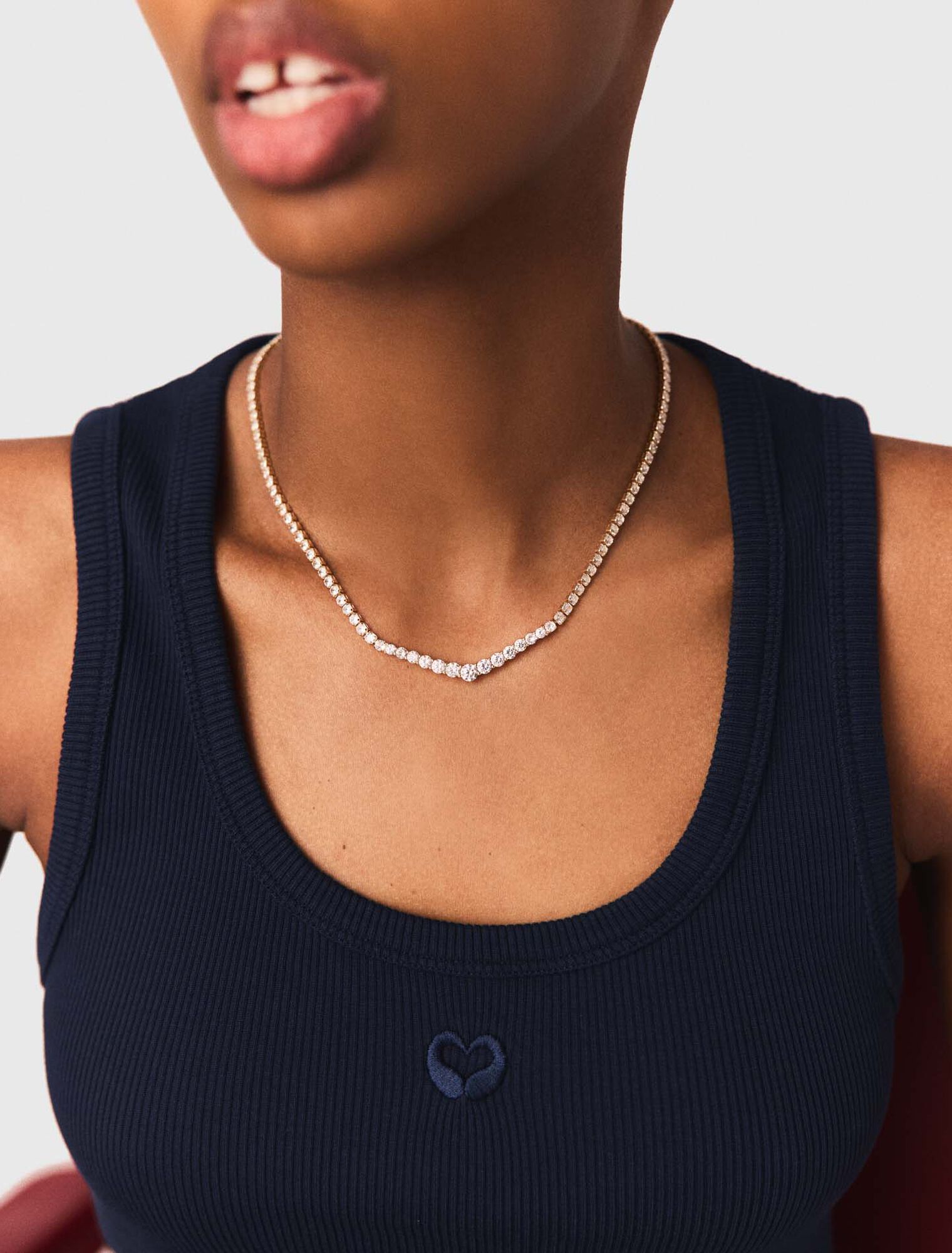 Collar de cascada con strass