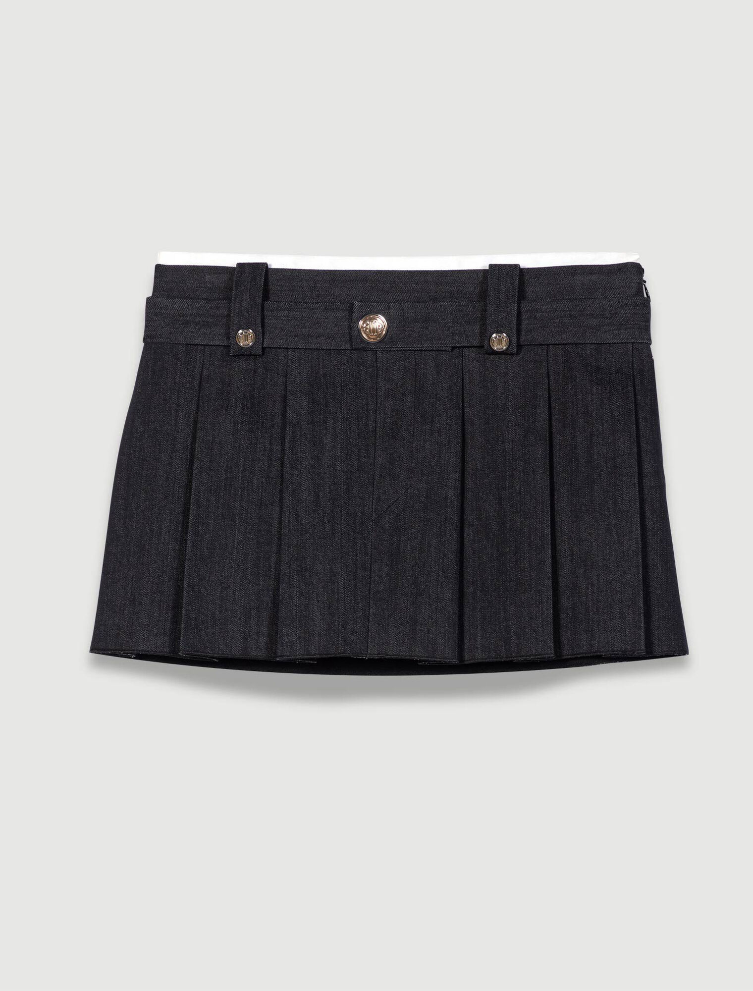 Minifalda negra efecto denim