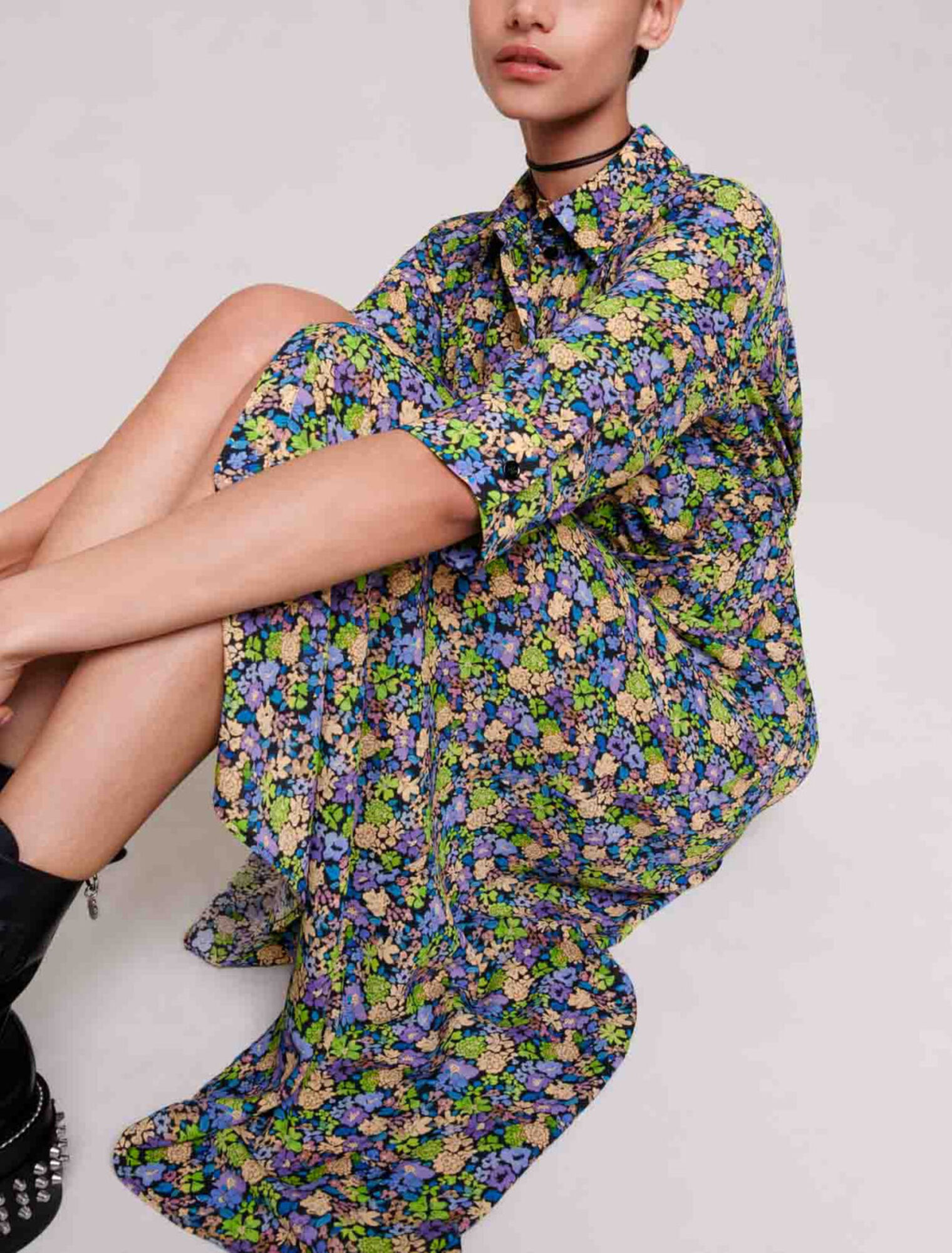 Vestido largo con flores