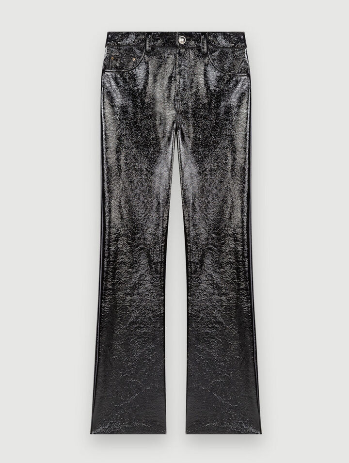 Pantalones acampanados de vinilo