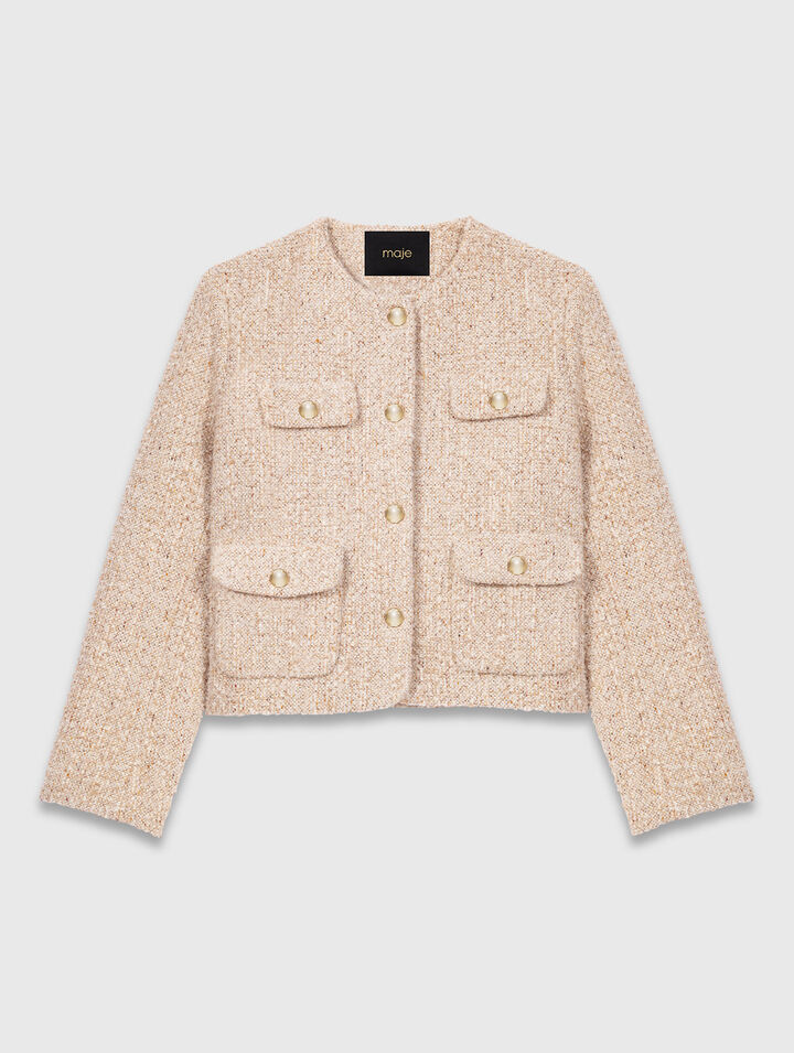 Chaqueta corta de tweed bouclé