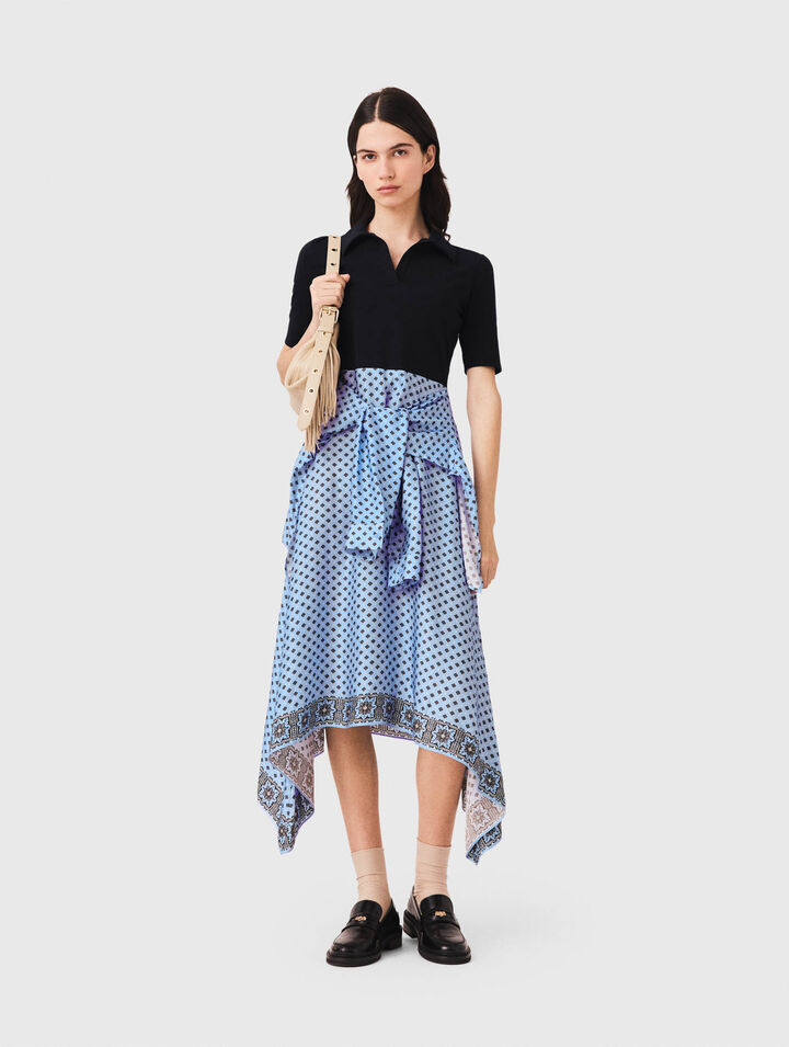 Vestido trampantojo falda pa&ntilde;uelo