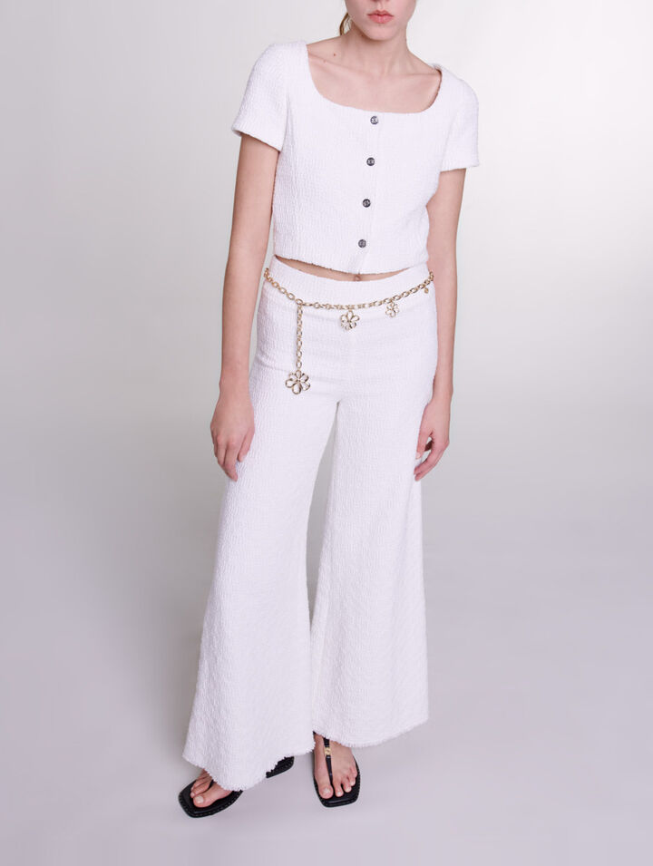 Pantalón ancho de tweed