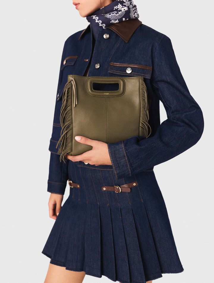 Bolso M de cuero liso