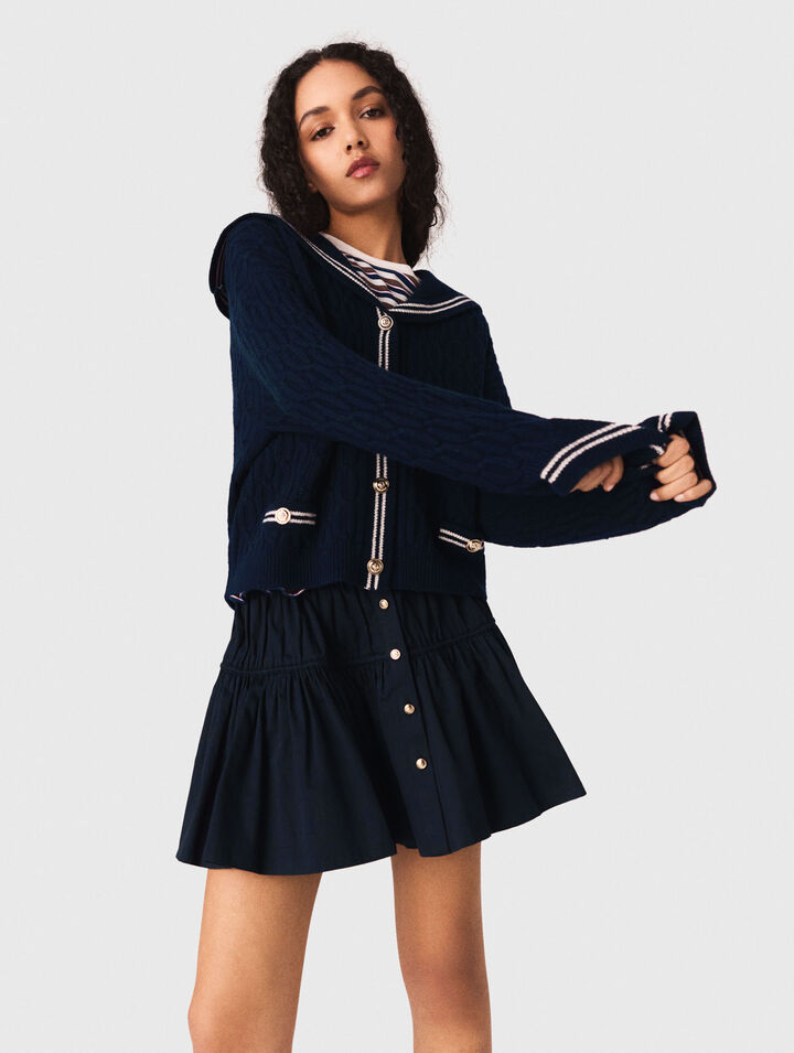 C&aacute;rdigan trenzado cuello barco