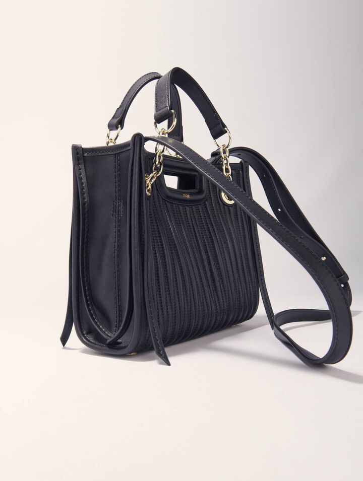 Bolso mini tote de piel acolchado