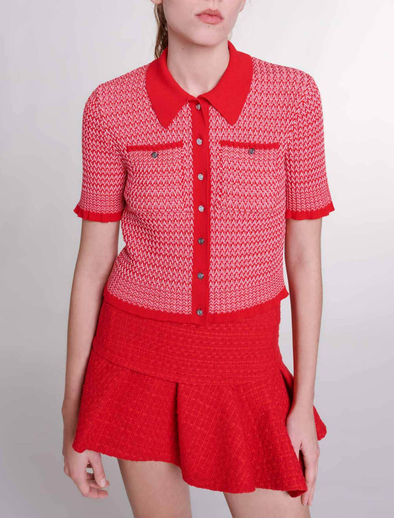 Minifalda en tweed asimétrica