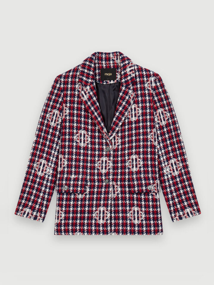Chaqueta jacquard de cuadros Clover