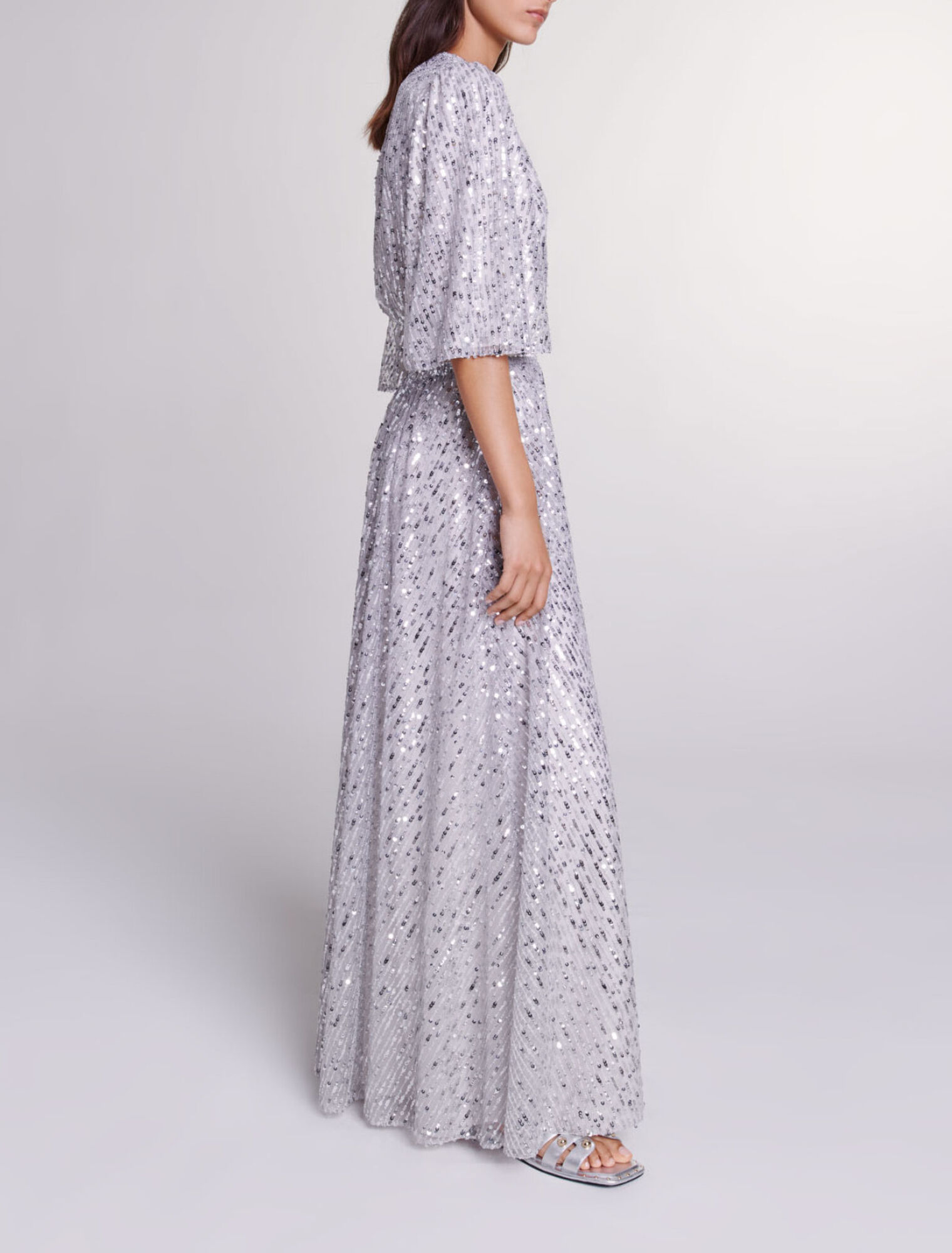 Vestido largo con lentejuelas