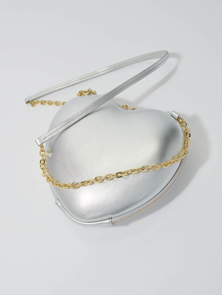 Bolso de corazón de cuero