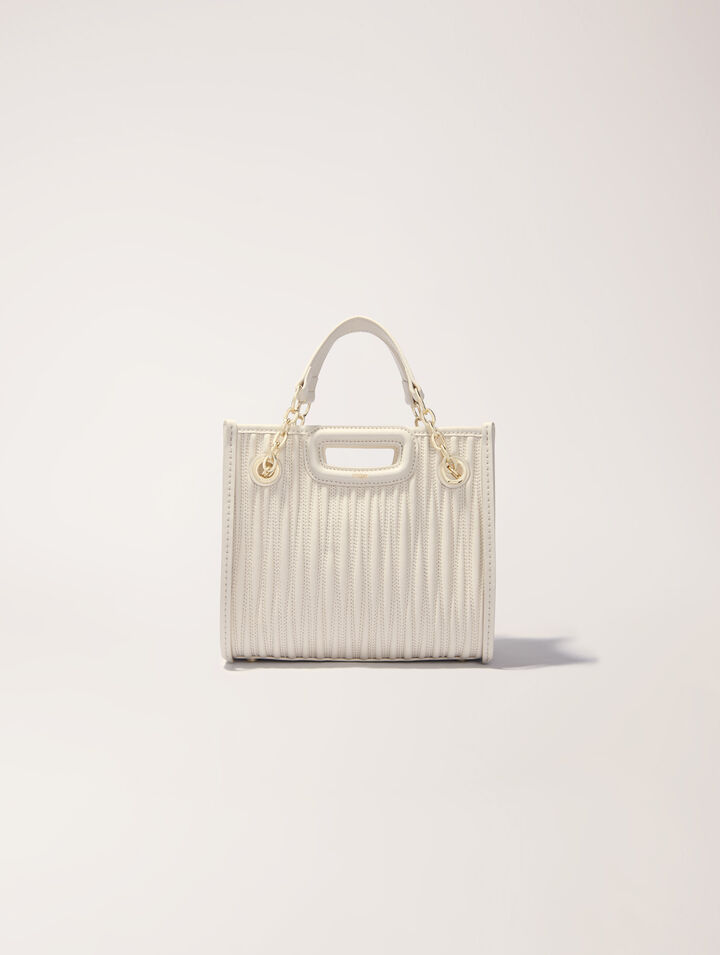 Bolso mini tote de piel acolchado