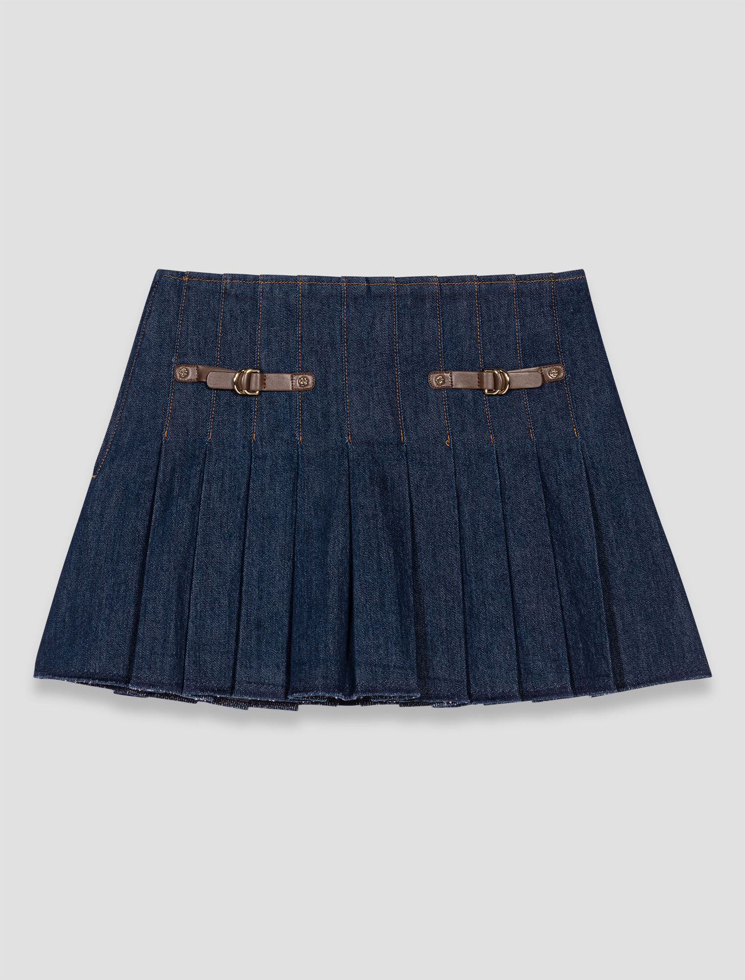 Falda corta de denim con forro