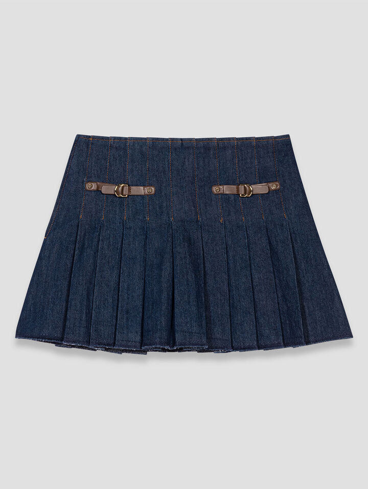 Falda corta de denim con forro