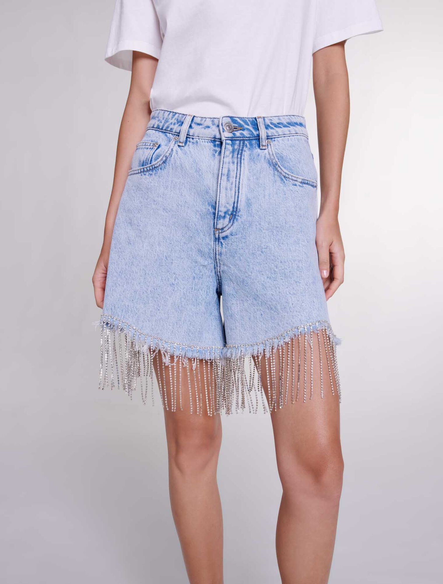 Pantalón corto vaquero brillantes