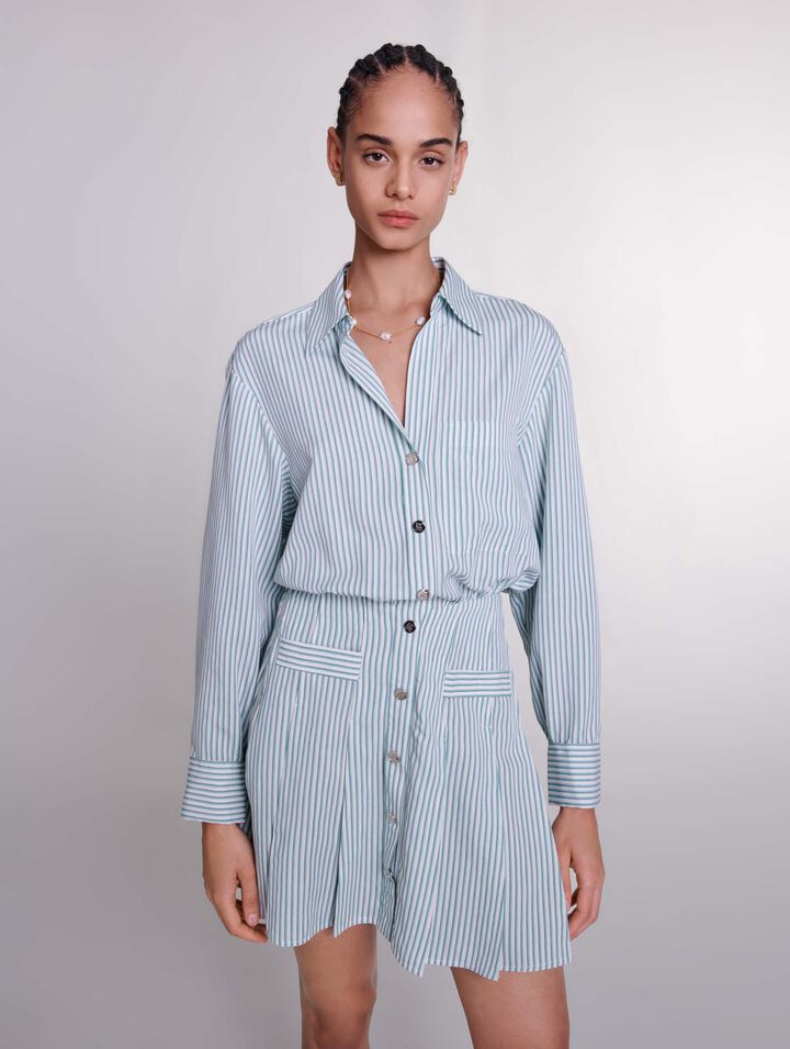 Vestido camisero de rayas