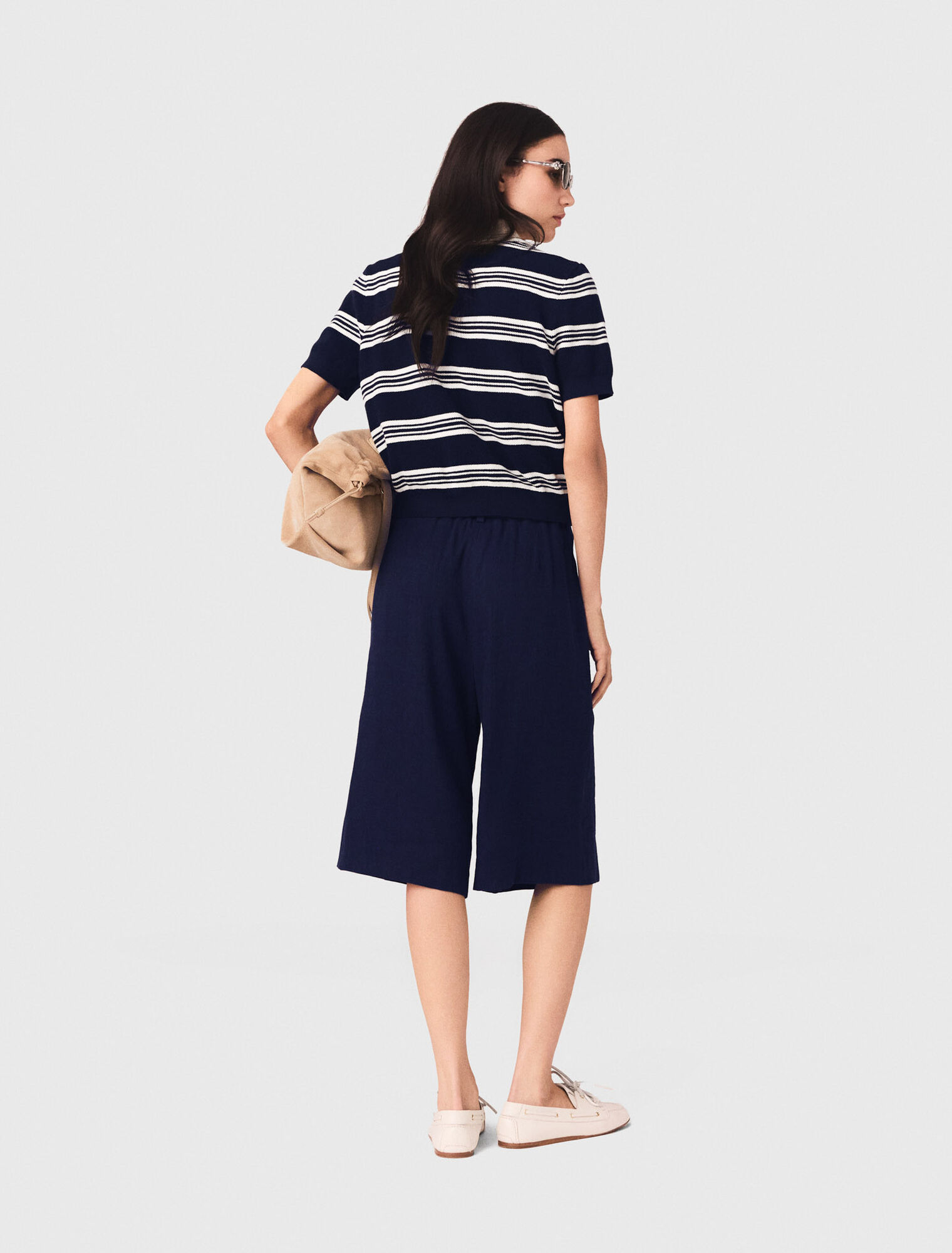 Polo a rayas con strass en cuello