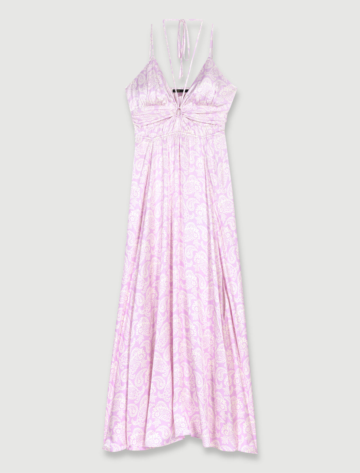 Vestido largo con estampado calado