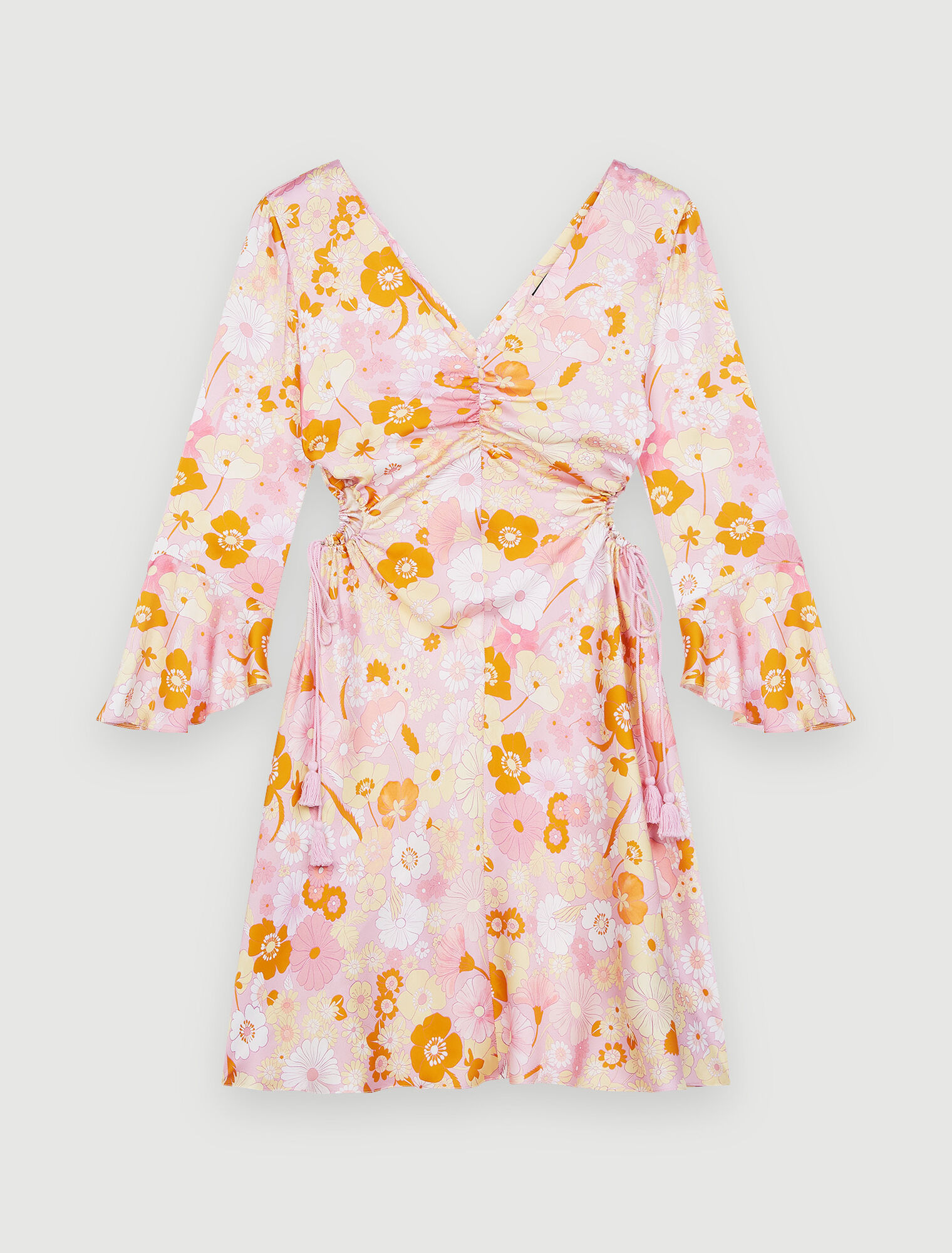 Vestido Flower Power de satén estampado
