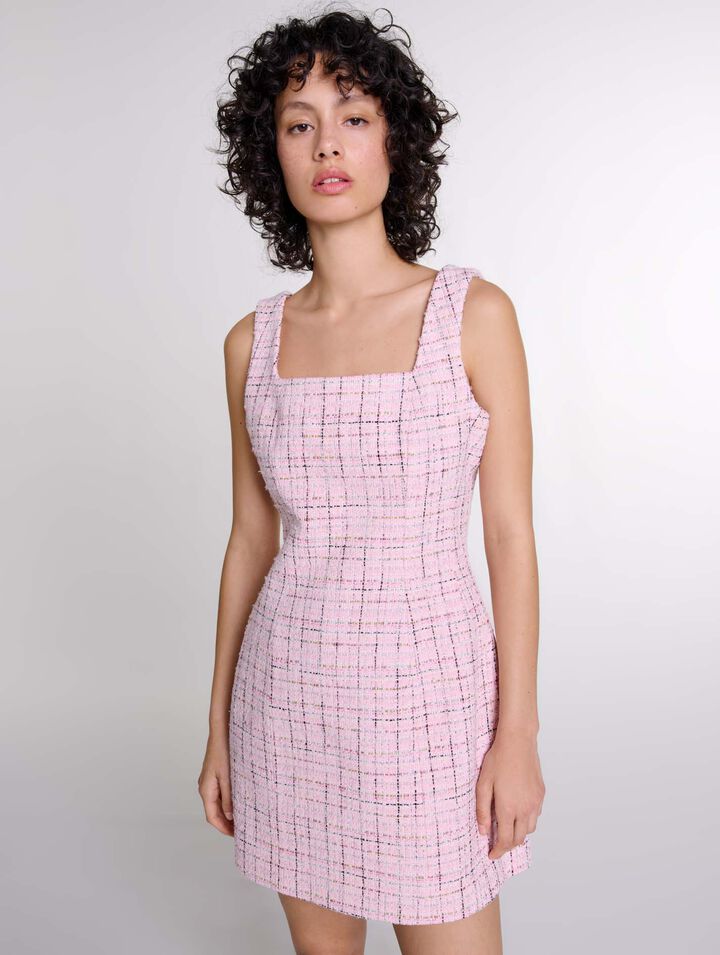 Vestido sin mangas de tweed
