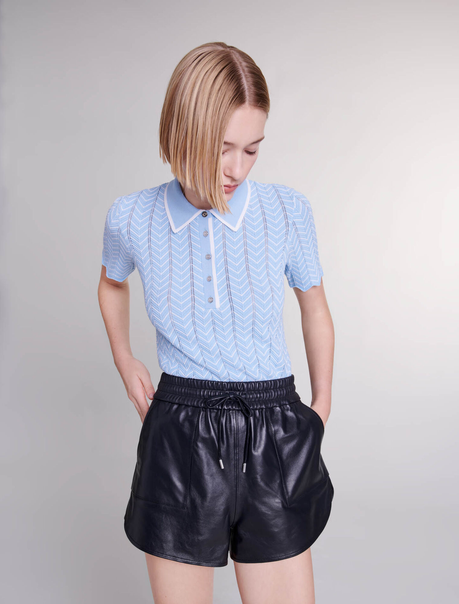Pantalón corto de cuero