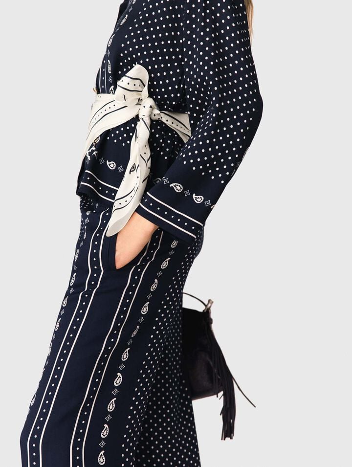 Pantal&oacute;n fluido estampado