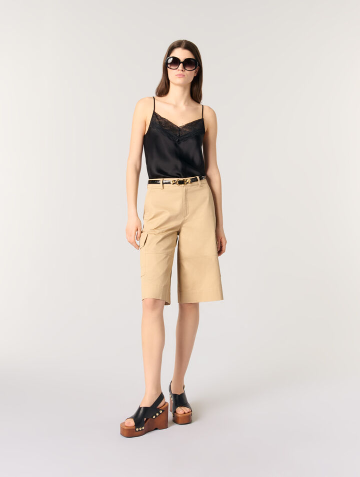 	Blusa de raso de seda y encaje