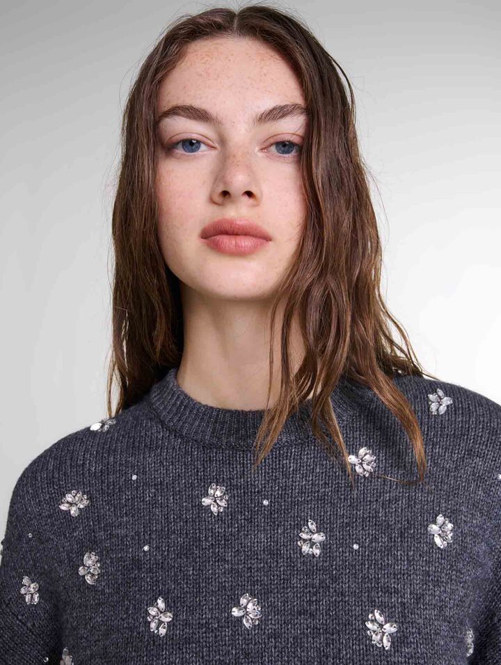 Jersey de punto con strass