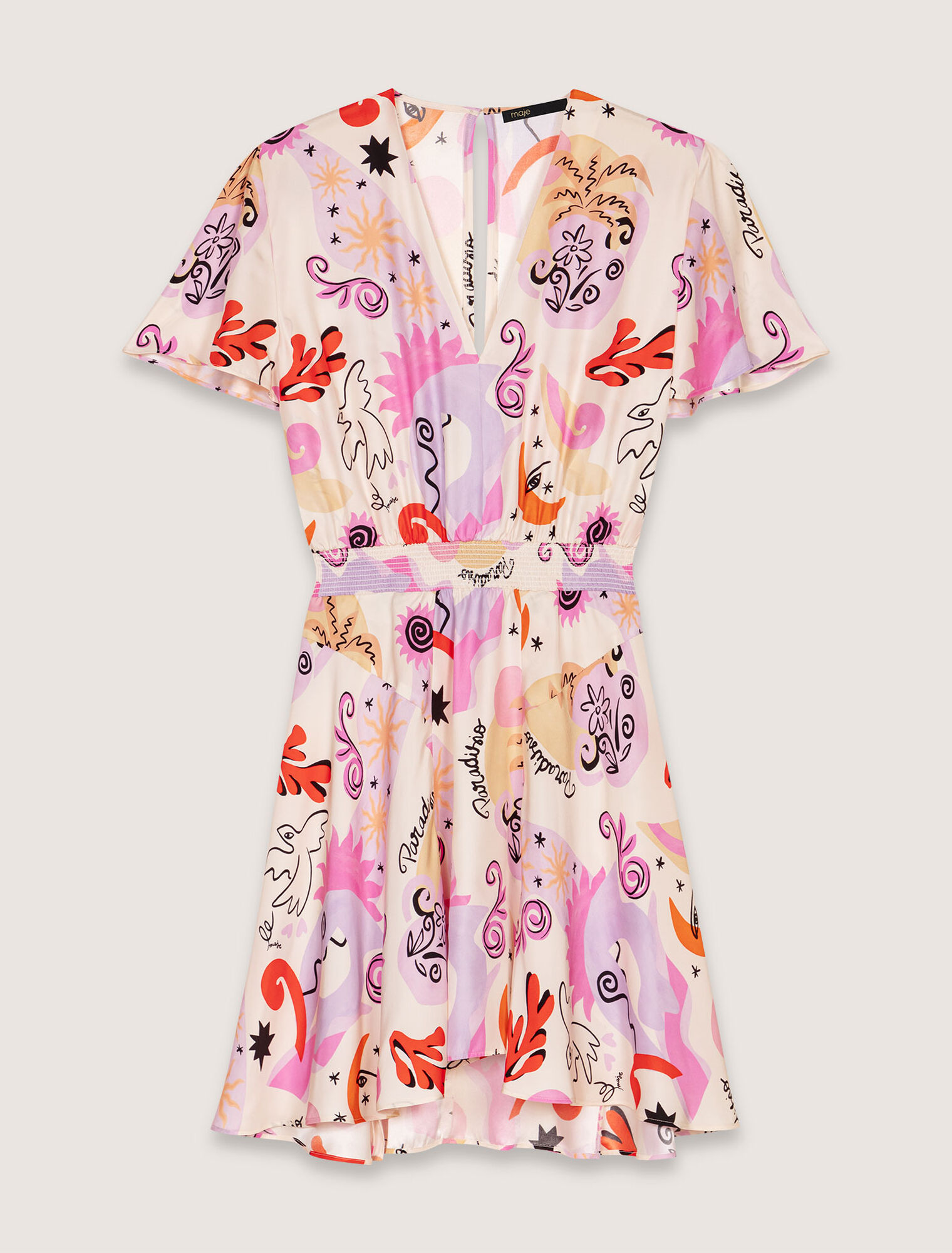 Vestido de seda estampado